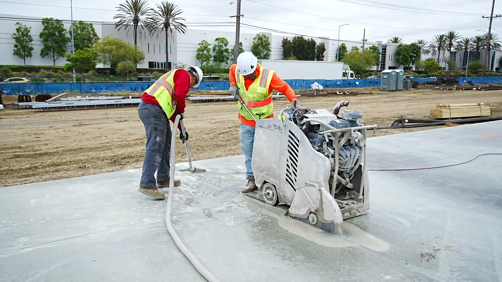 DSI demolition and concrete cutting crew on a Southern California job site