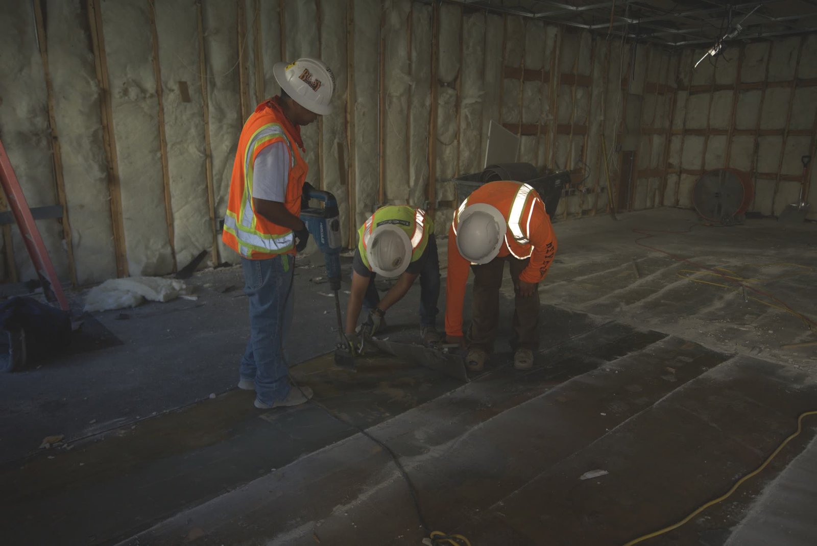 DSI crew performing interior demolition on job site